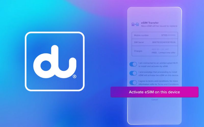 how to setup esim on Du
